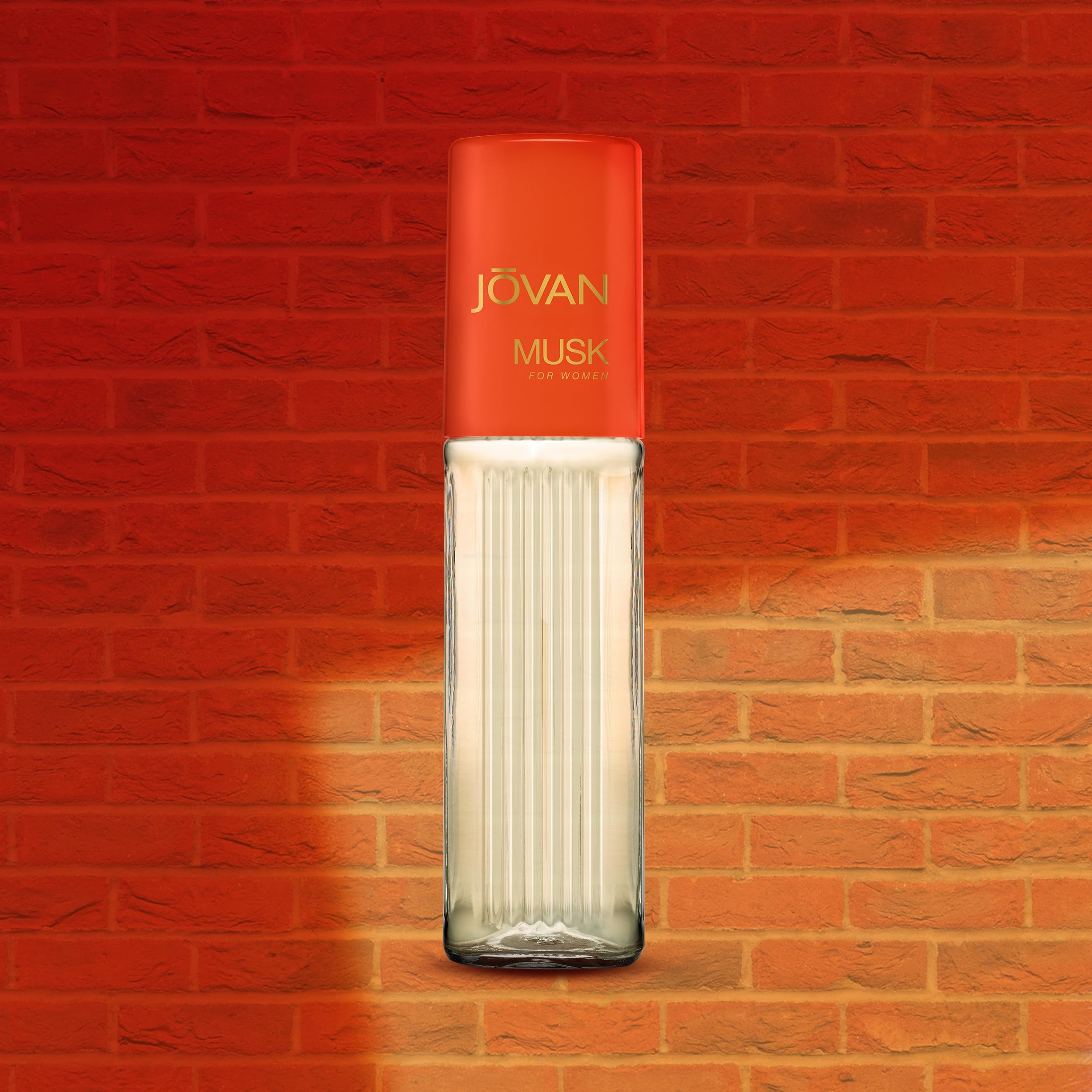 Travel size Jovan Musk Eau de Cologne 2 fluid ounces bottle shown at a side angle.