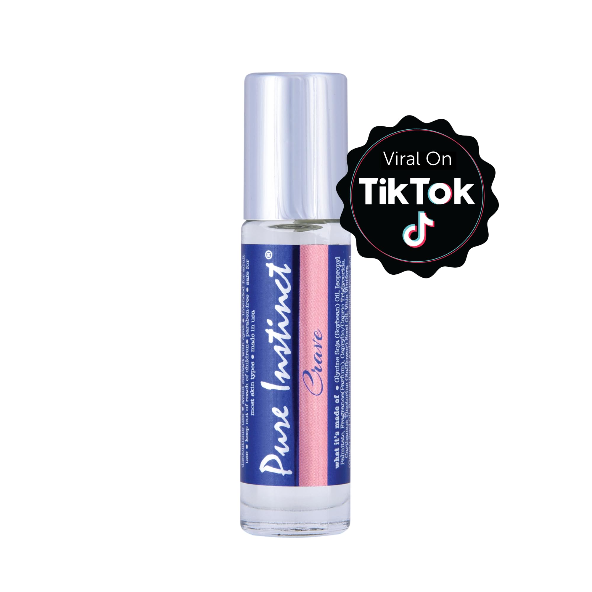 Pure Instinct Crave pheromone perfume oil rollerball tip for precise pulse point application