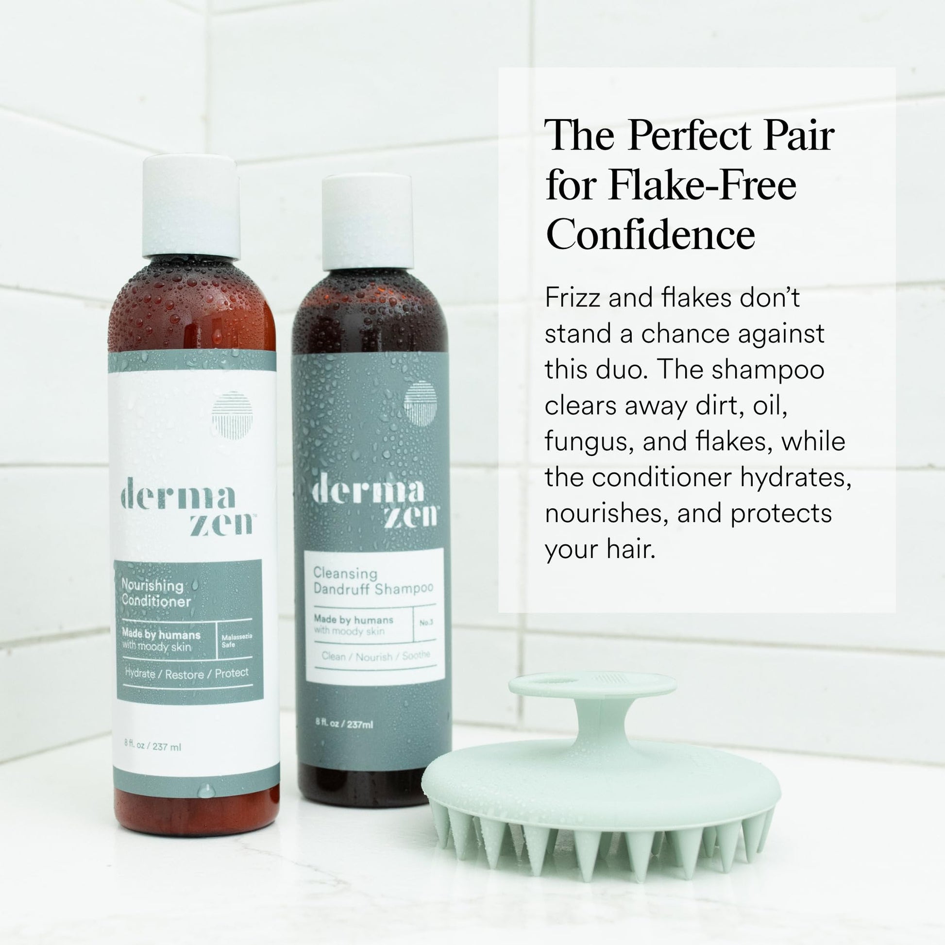 Oil free anti dandruff conditioner bottle on a clean white background