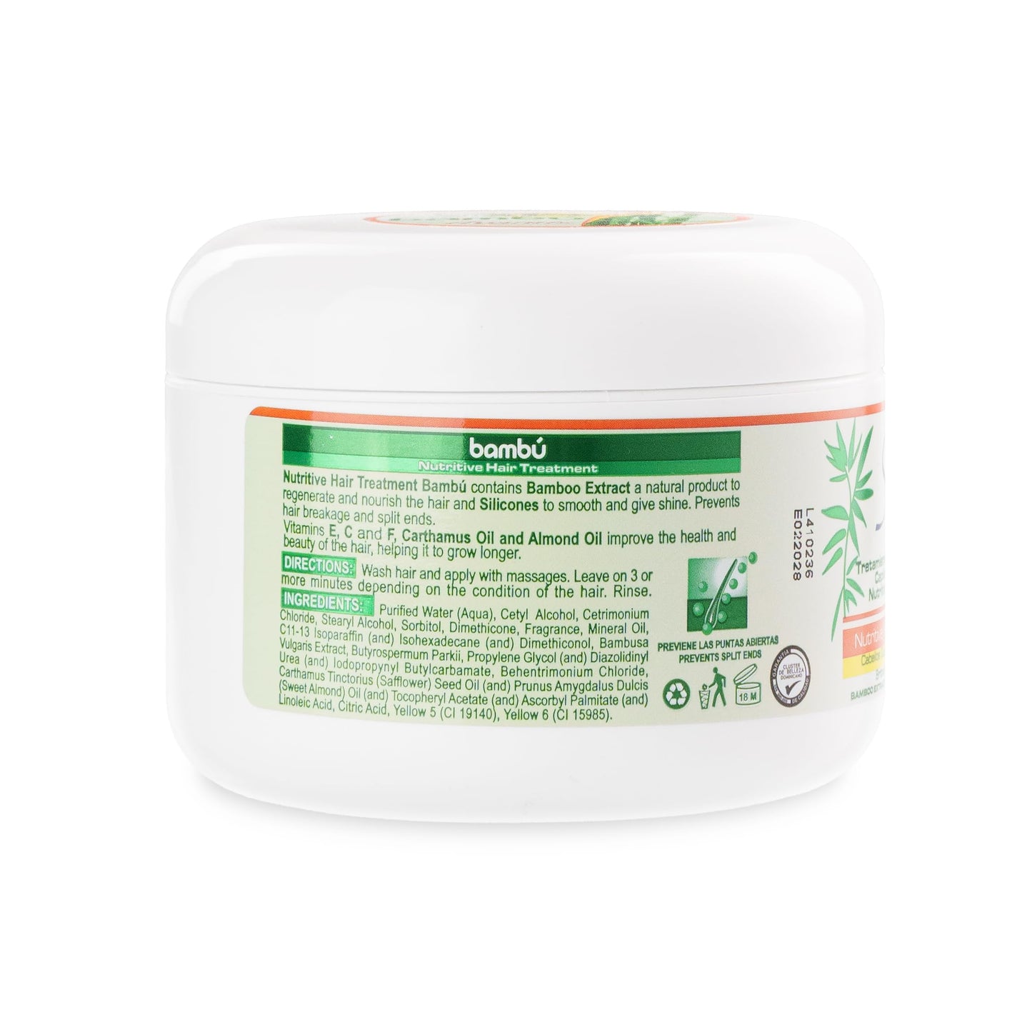 Authentic imported Silicon Mix bamboo hair mask container showing product details