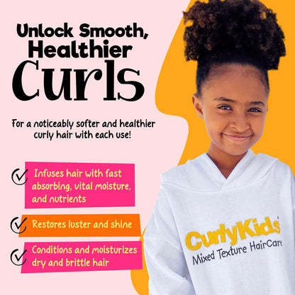 CurlyKids Mixed Texture HairCare Deep Conditioner open tub showcasing product texture