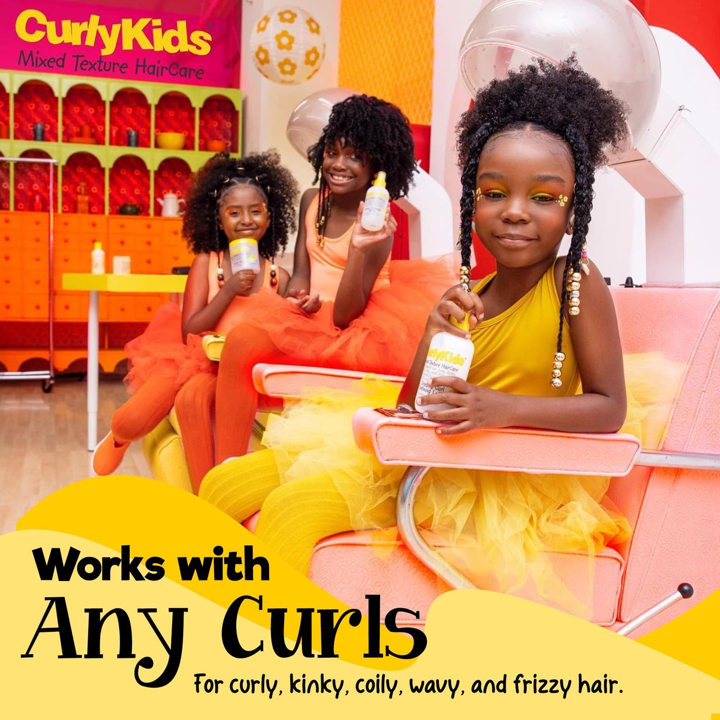 CurlyKids Super Hair Detangler Conditioner 8 Ounce side view highlighting sulfate and paraben free formula