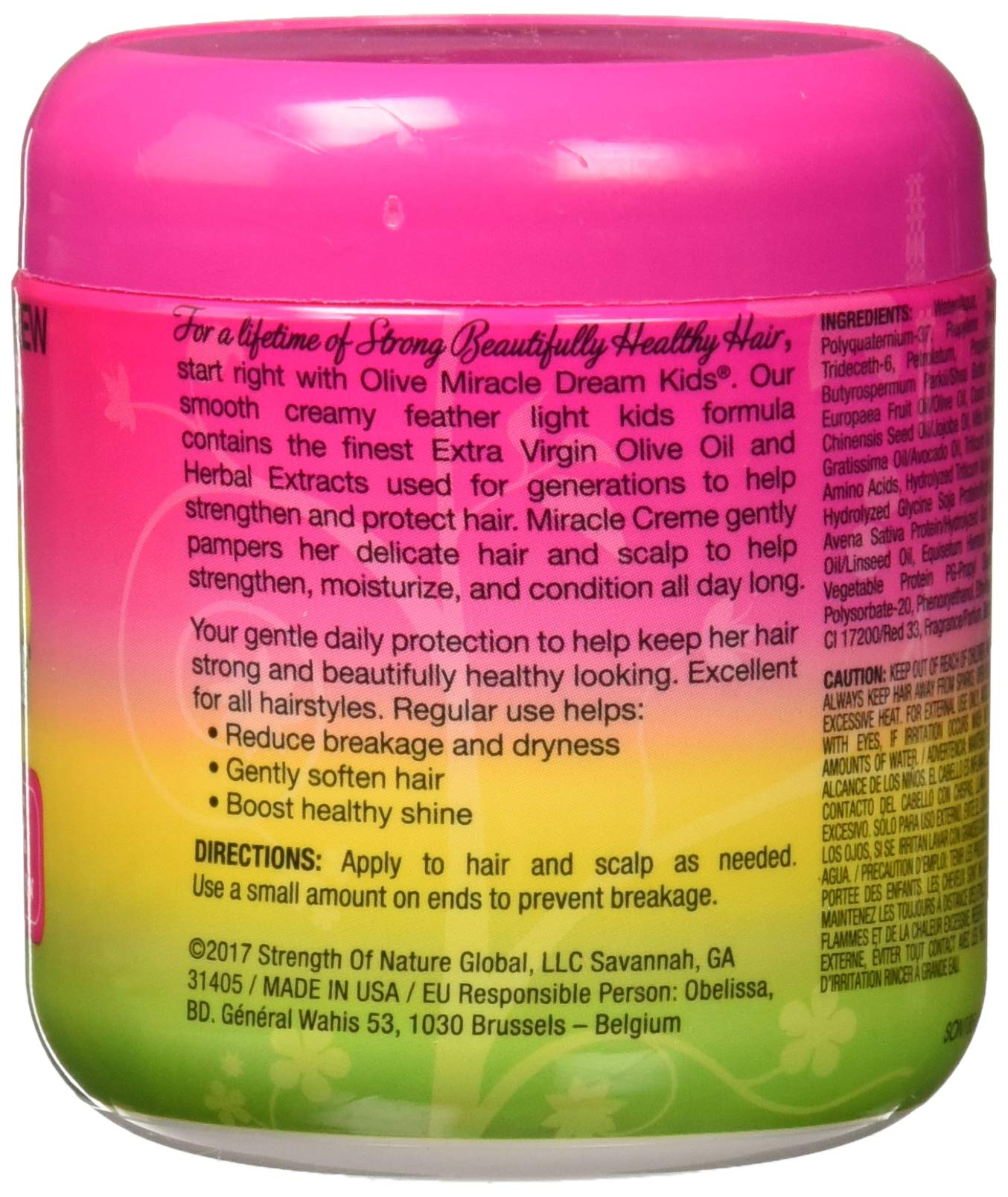 Close up of the texture of the feather-light children's hair softening cream formula.