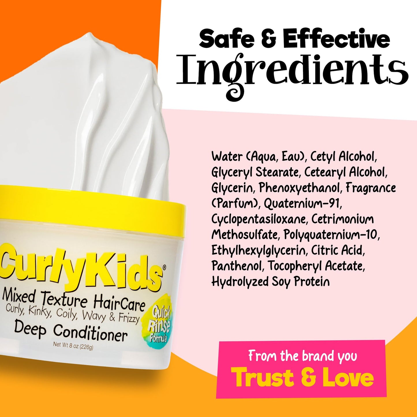 CurlyKids Curly Deep Hair Conditioner 8 Ounce premium imported kids hair care packaging view