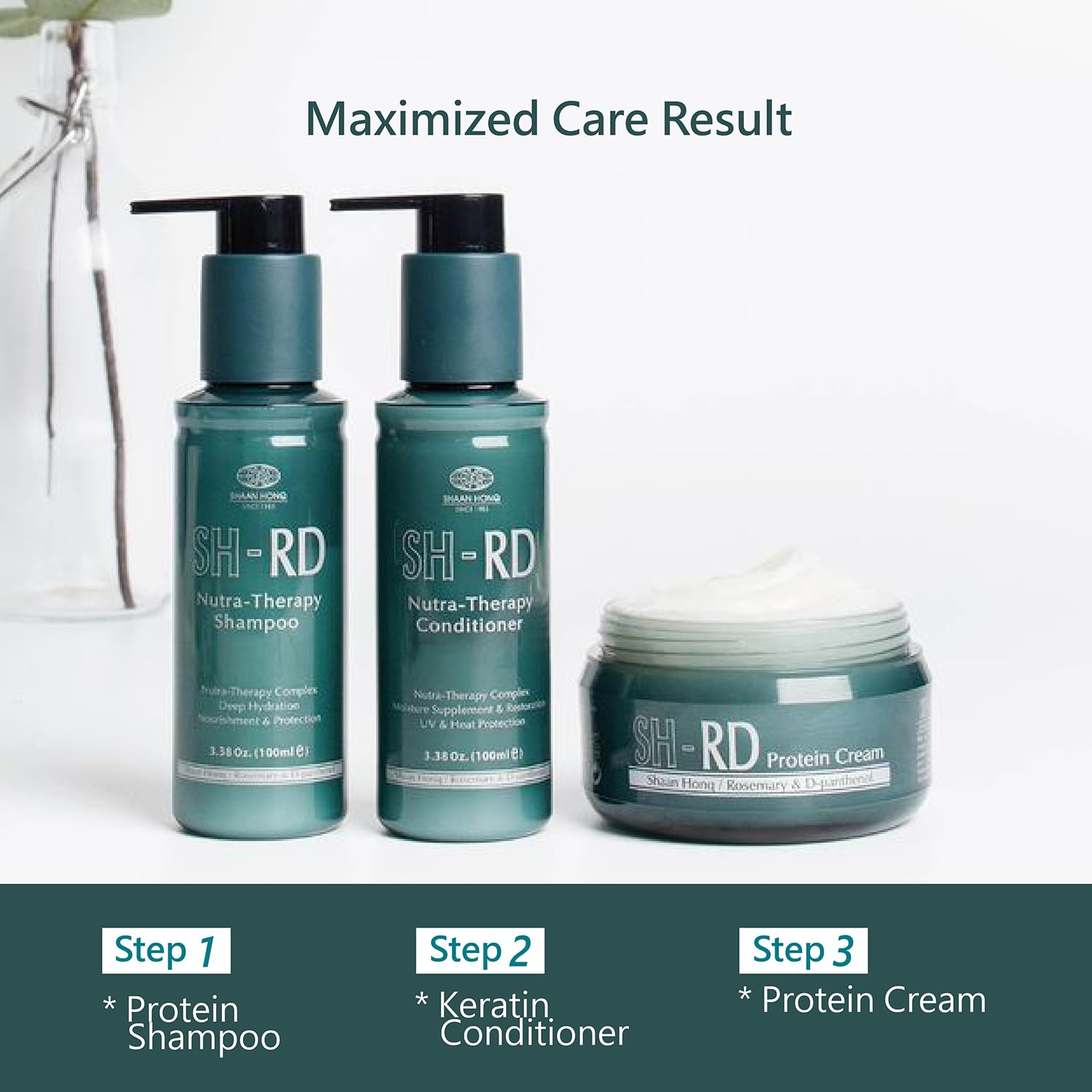 Texture preview of the lightweight SH-RD protein styling cream for heat protection.