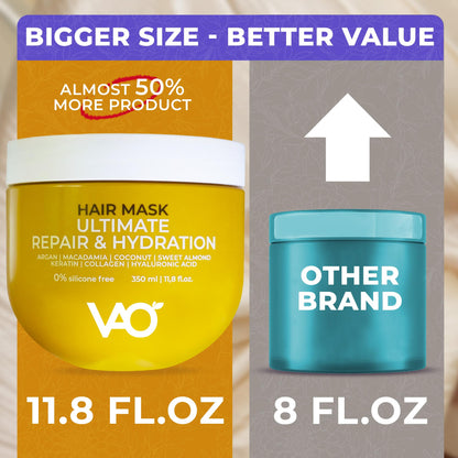 VAO clean formula hair mask highlighting paraben and silicone free labels