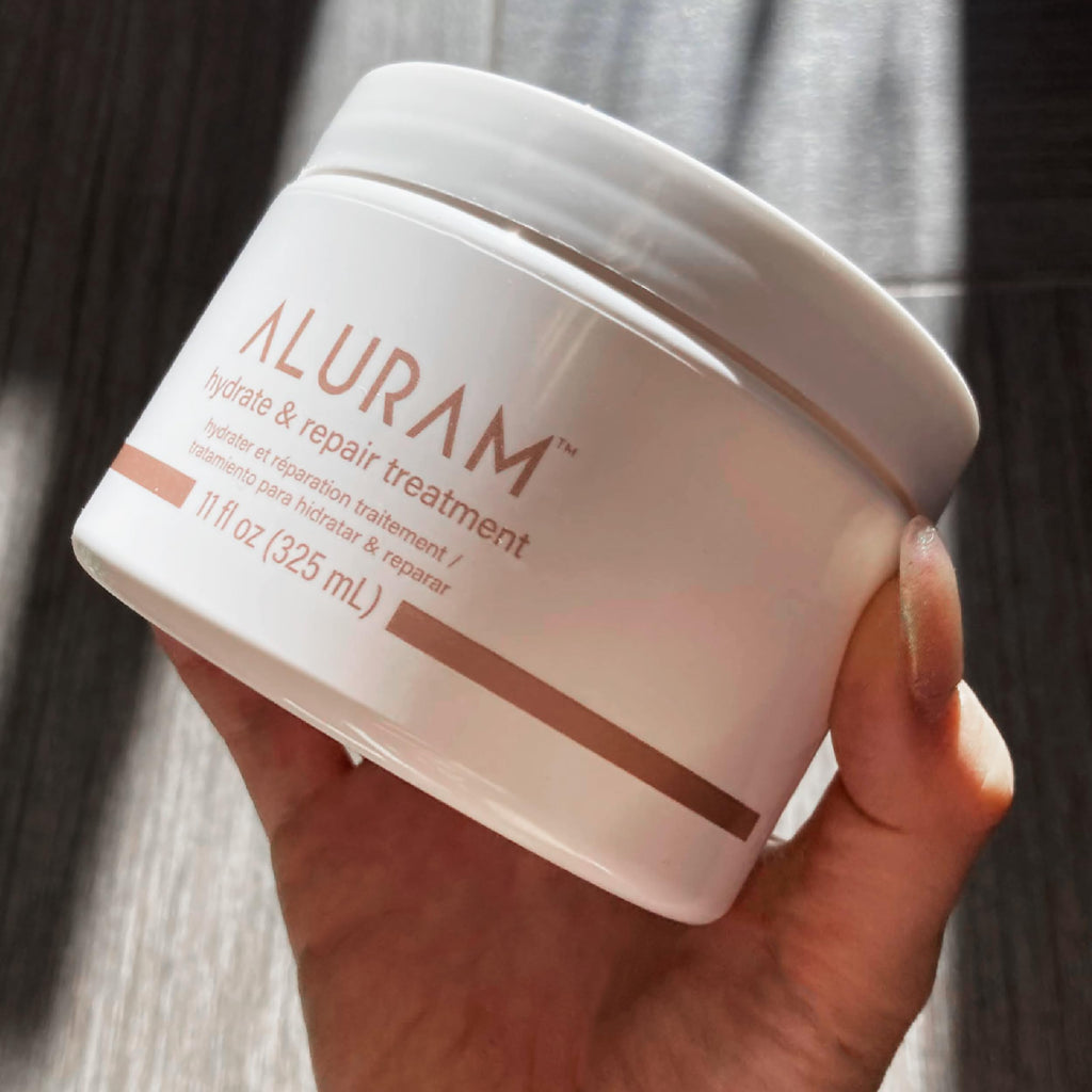 Aluram hair treatment packaging label details