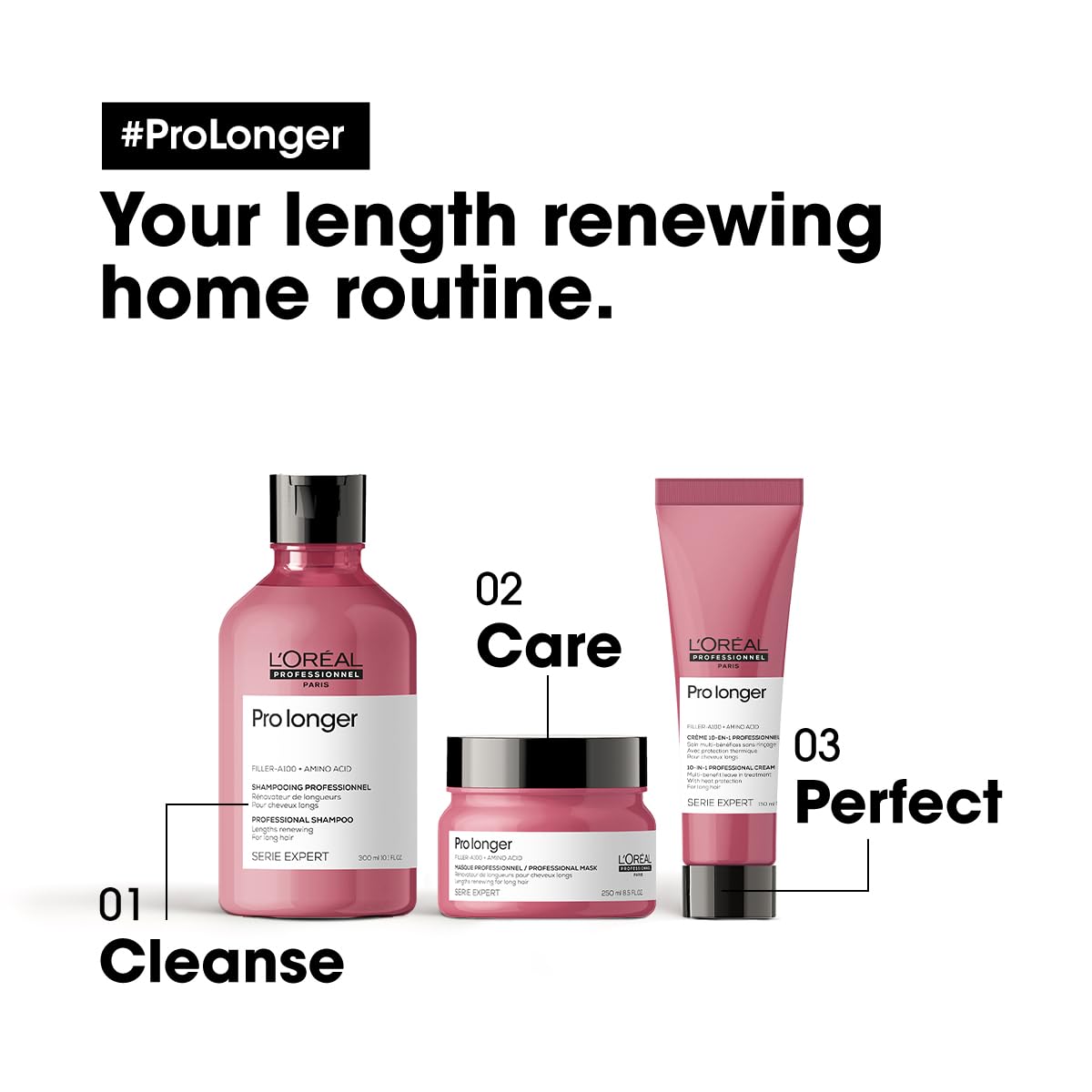 Back label of L'Oreal Pro Longer hair treatment showing instructions and ingredients