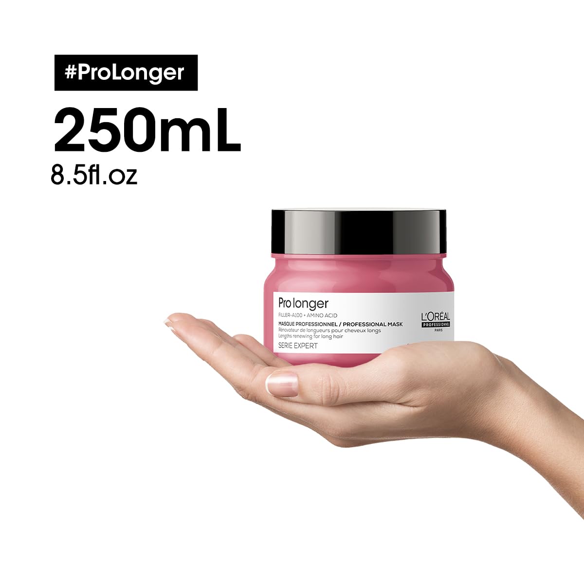 L'Oreal Pro Longer hair mask jar showcasing the professional salon range design