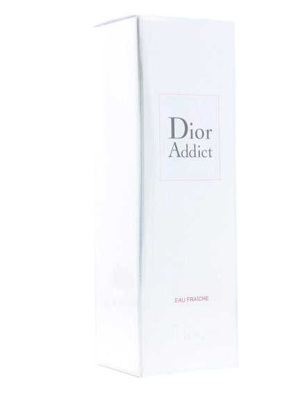 Dior Addict Eau Fraiche 100ml spray bottle showing new packaging design details