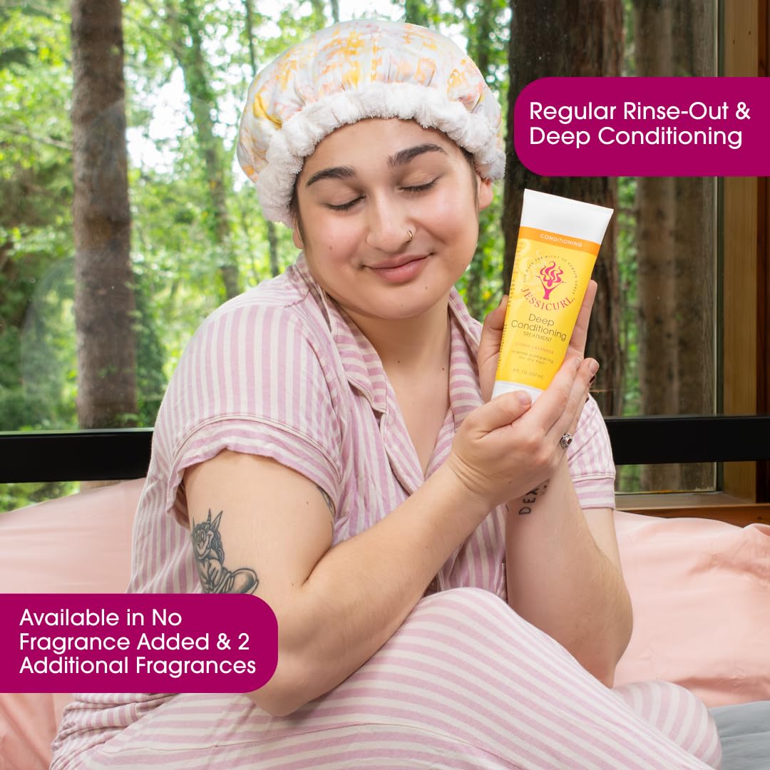 Imported USA hair mask featuring a rich blend of shea butter and cocoa butter for curl hydration.