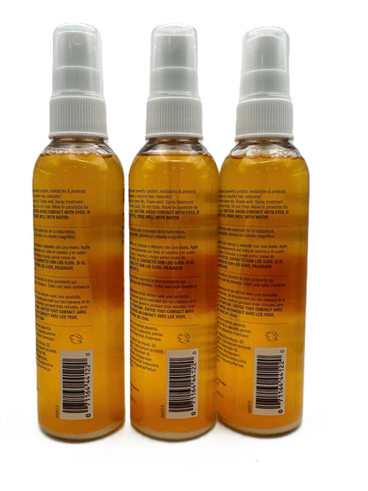 Three bottles of Hask HnP Placenta leave in instant hair repair spray treatment for dry hair.