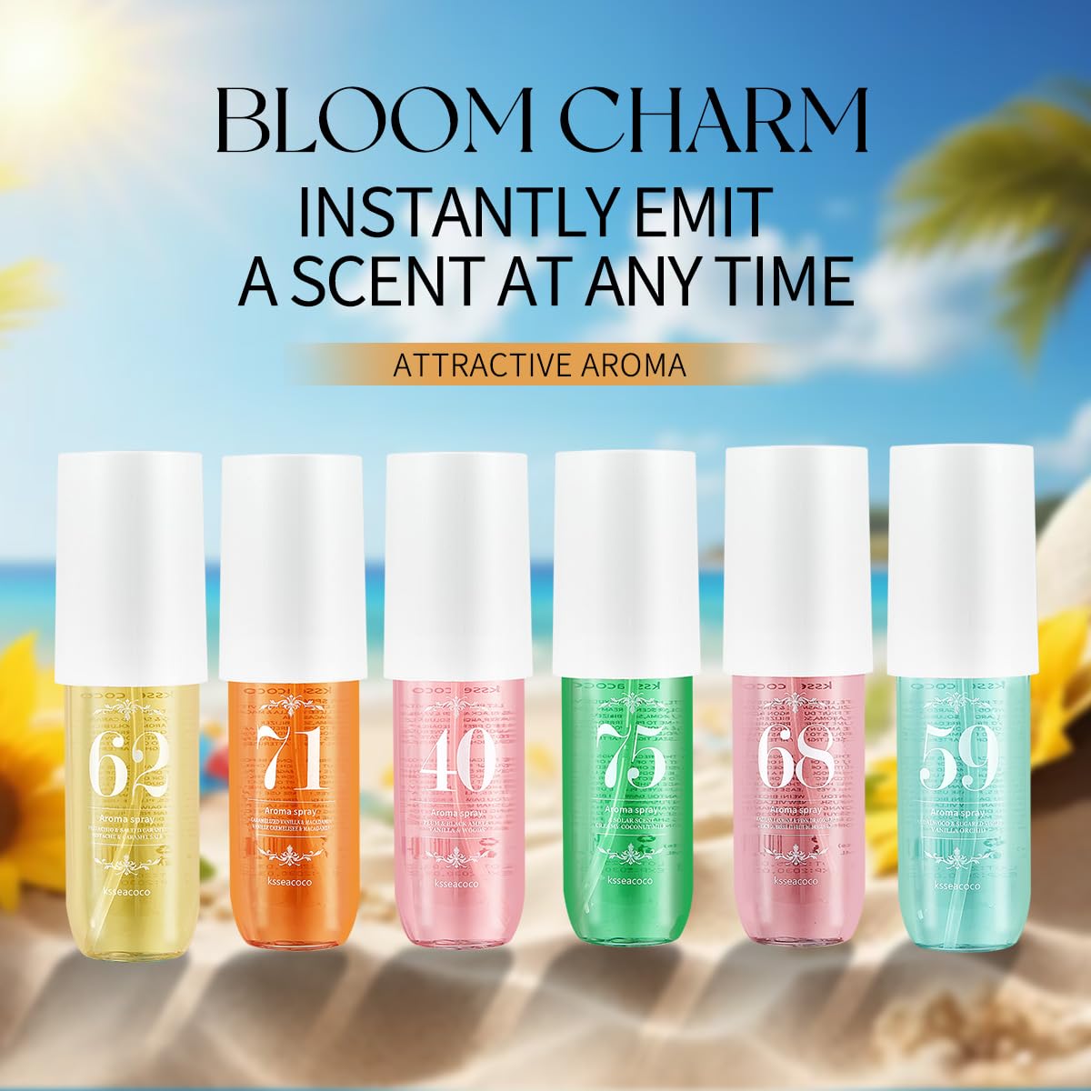 Ksseacoco luxury jasmine and vanilla scented body spray overview