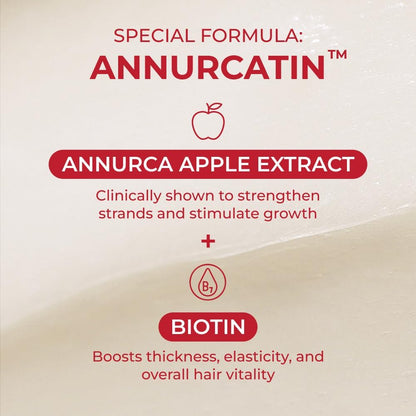 Moev Annurcatin deep moisturizing hair mask displayed with its signature vanilla apple theme.