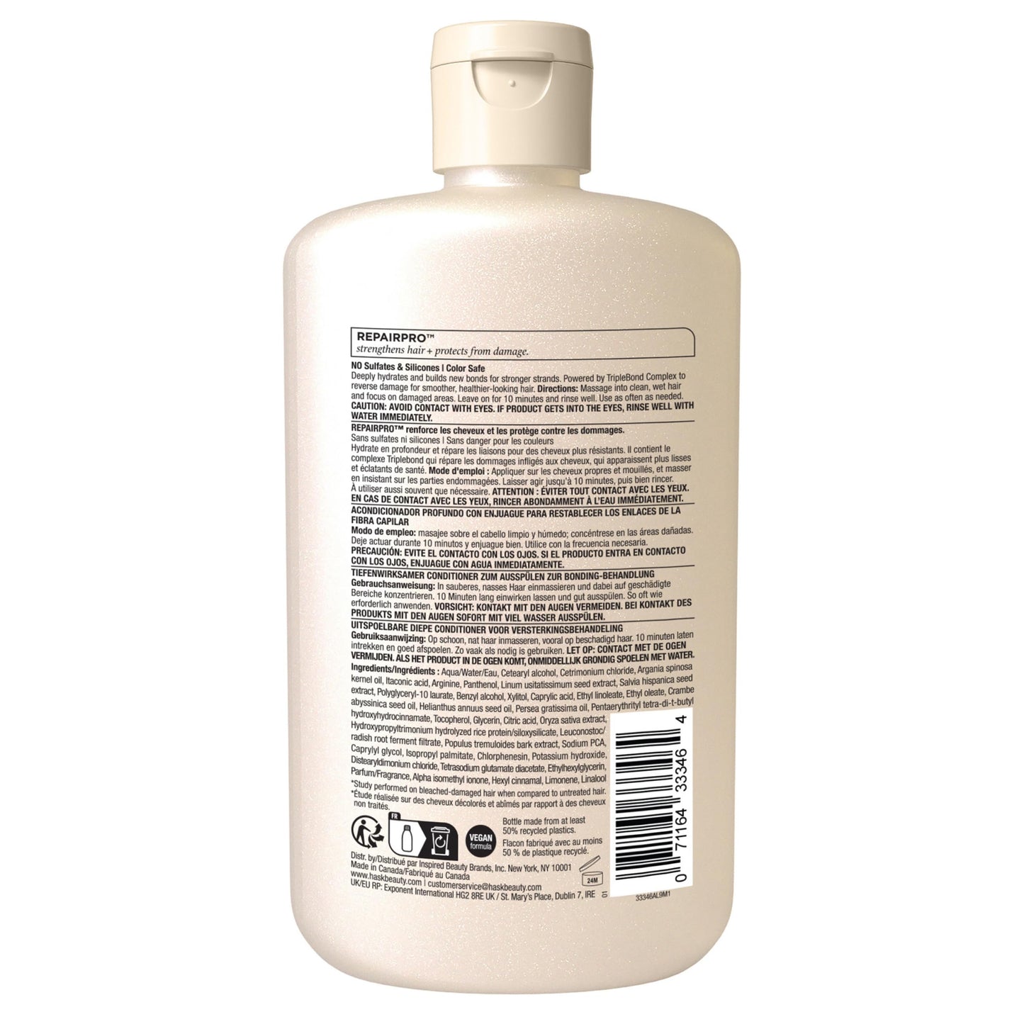 Texture and close up view of the HASK sulfate free bond building rinse out hair cream.