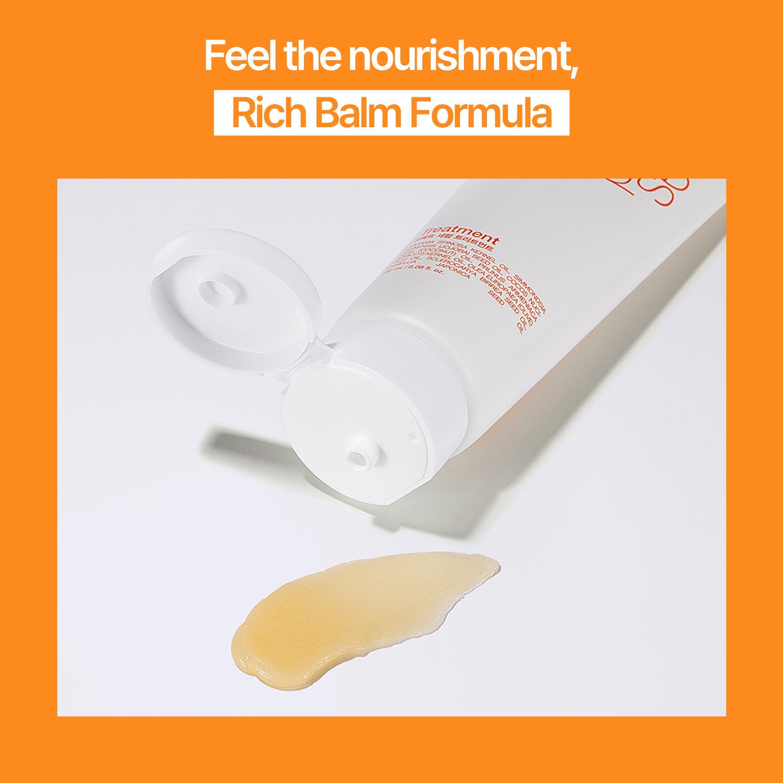 Mise En Scene damaged hair treatment tube angled to show premium product design