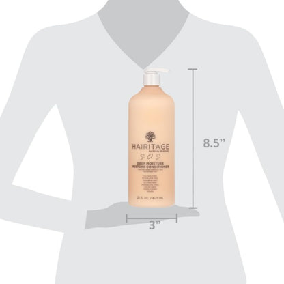 Hairitage 21 fluid ounce pump bottle of vegan deep conditioner for curly and coily hair types