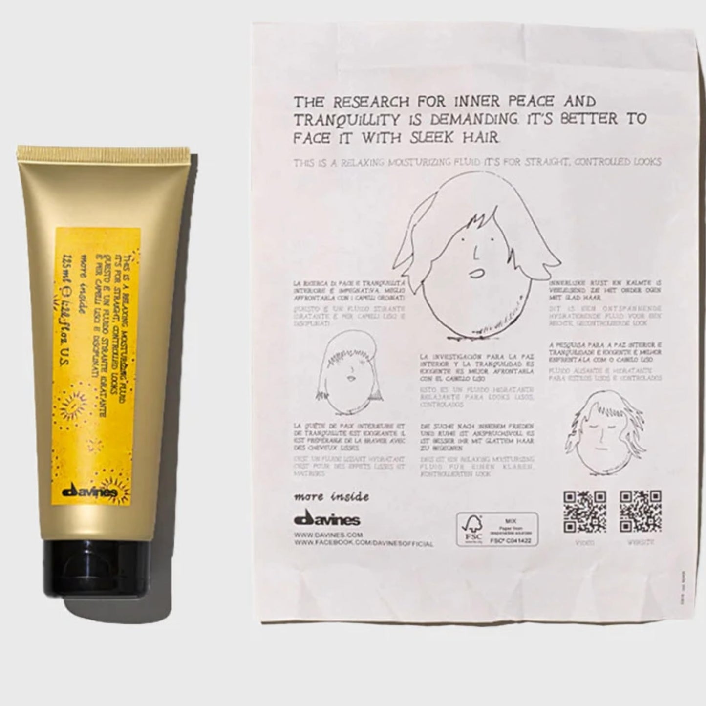 Davines hair styling fluid tube 125 milliliters