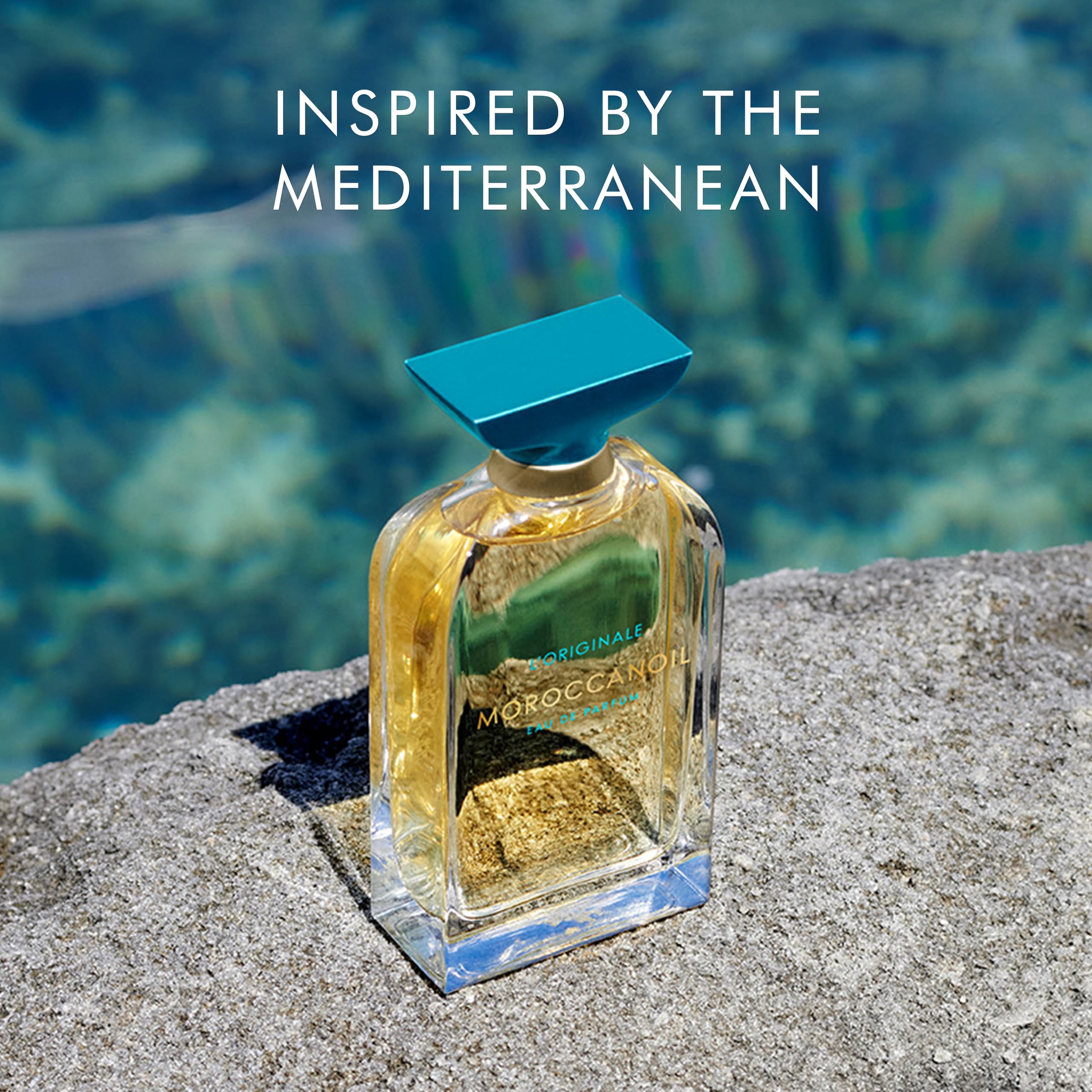 Mediterranean inspired fine fragrance travel size bottle showing product details.