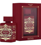 Unisex premium Arabic perfume bottle displaying the iconic gold detailing and branding elements.
