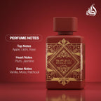 Long lasting tropical fruity fragrance bottle angled to highlight the premium glass design.