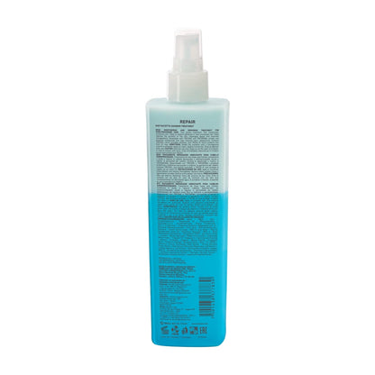 Two phase leave in hair repair spray formula bottle by Tec Italy for professional salon results.