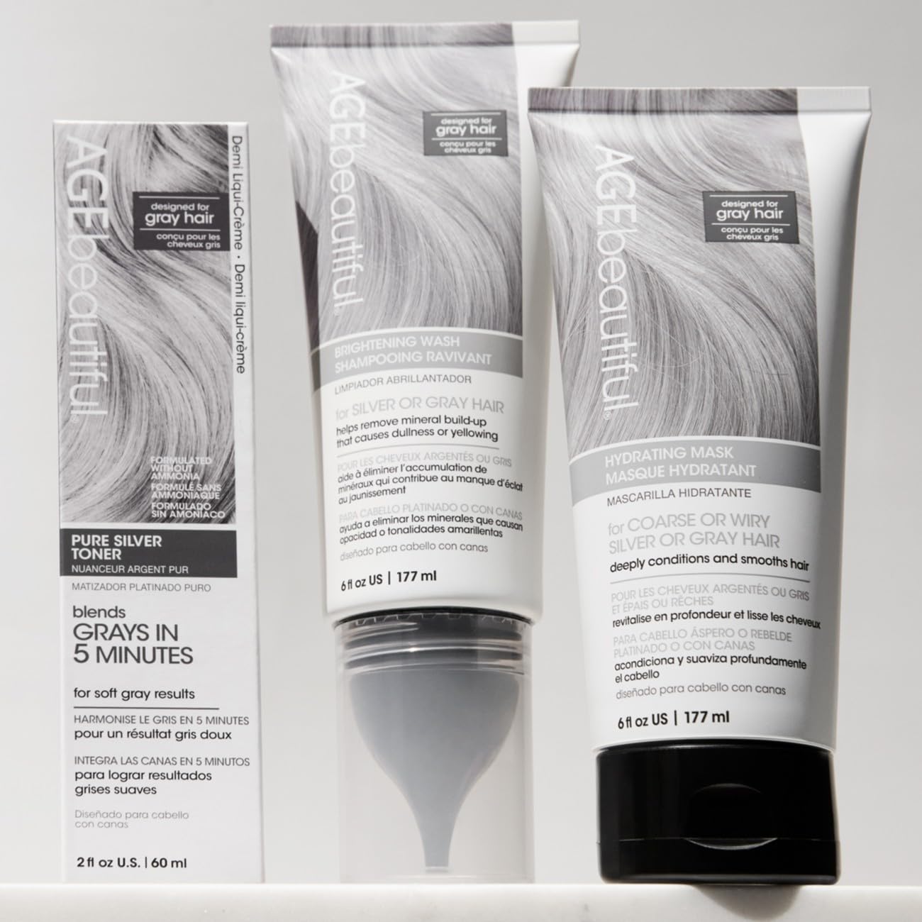 AGEbeautiful Hydrating Mask next to its original imported USA packaging for product authenticity