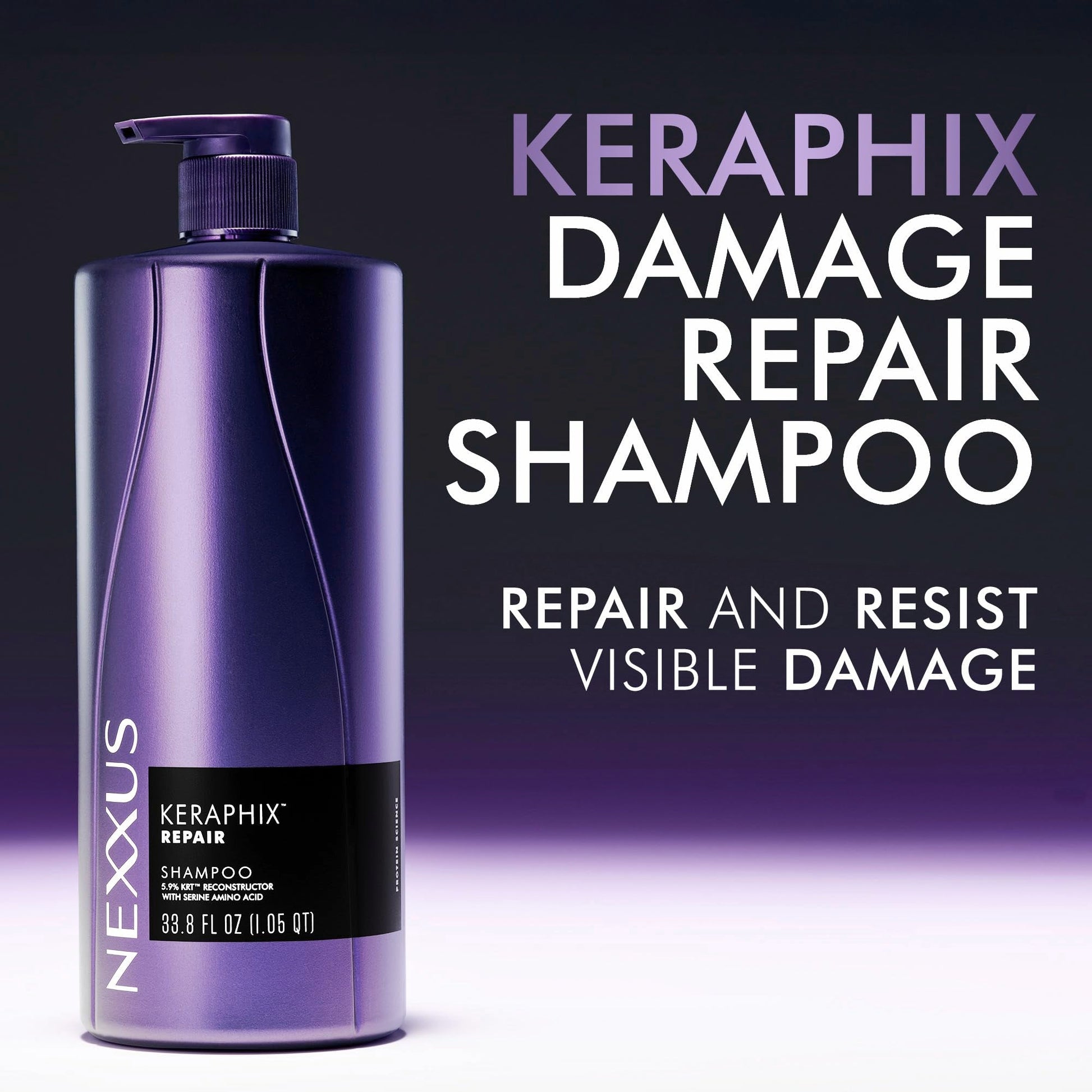 Nexxus Keraphix professional salon size bottles with pump dispensers