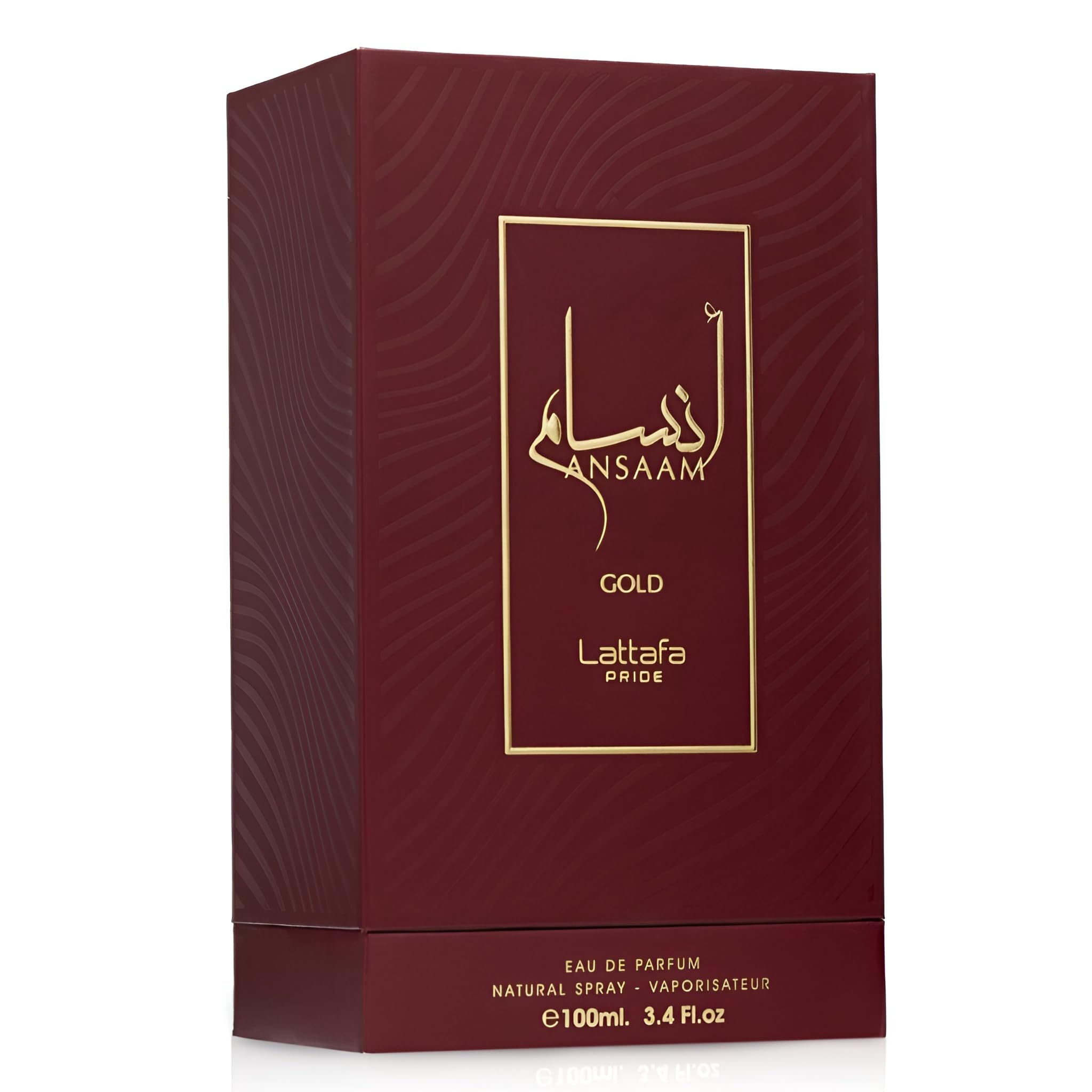 Lattafa Pride Ansaam Gold long lasting spray cap close up view