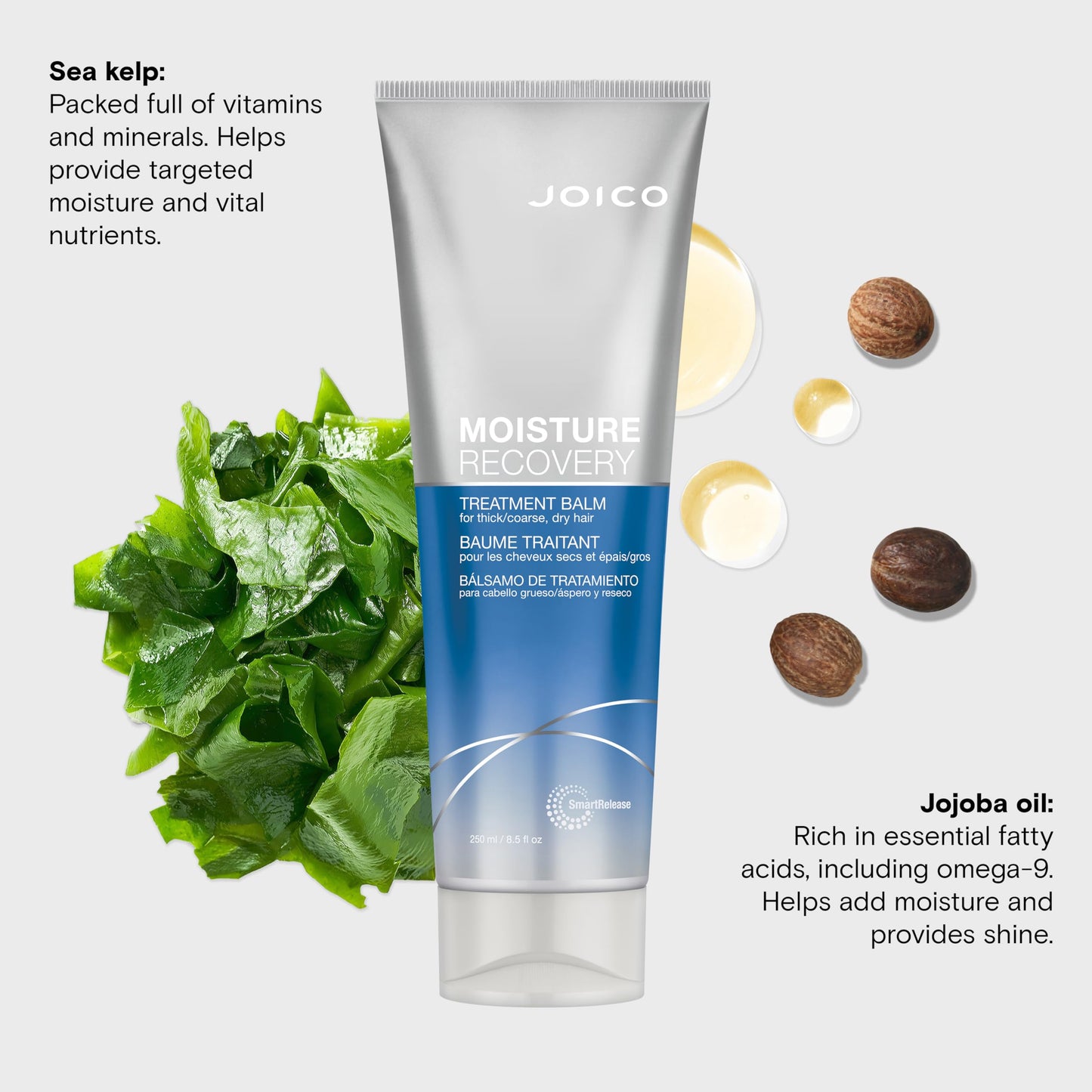 Texture preview of the rich and creamy Joico hair treatment balm showing its dense moisture-locking consistency