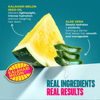 Mielle Organics deep conditioner jar placed next to natural aloe and melon elements