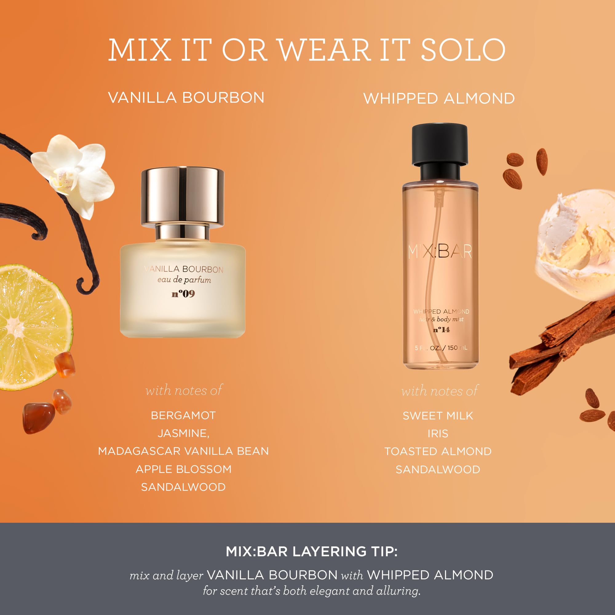 MIX:BAR 1.7 Ounce amber glass luxury perfume bottle