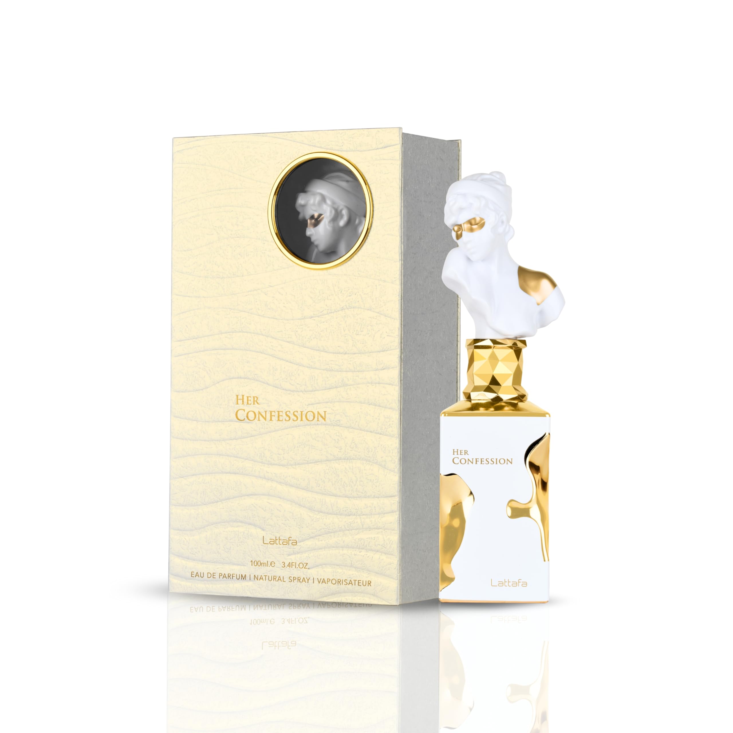 Lattafa Her Confession long lasting luxury perfume for women packaging box and bottle