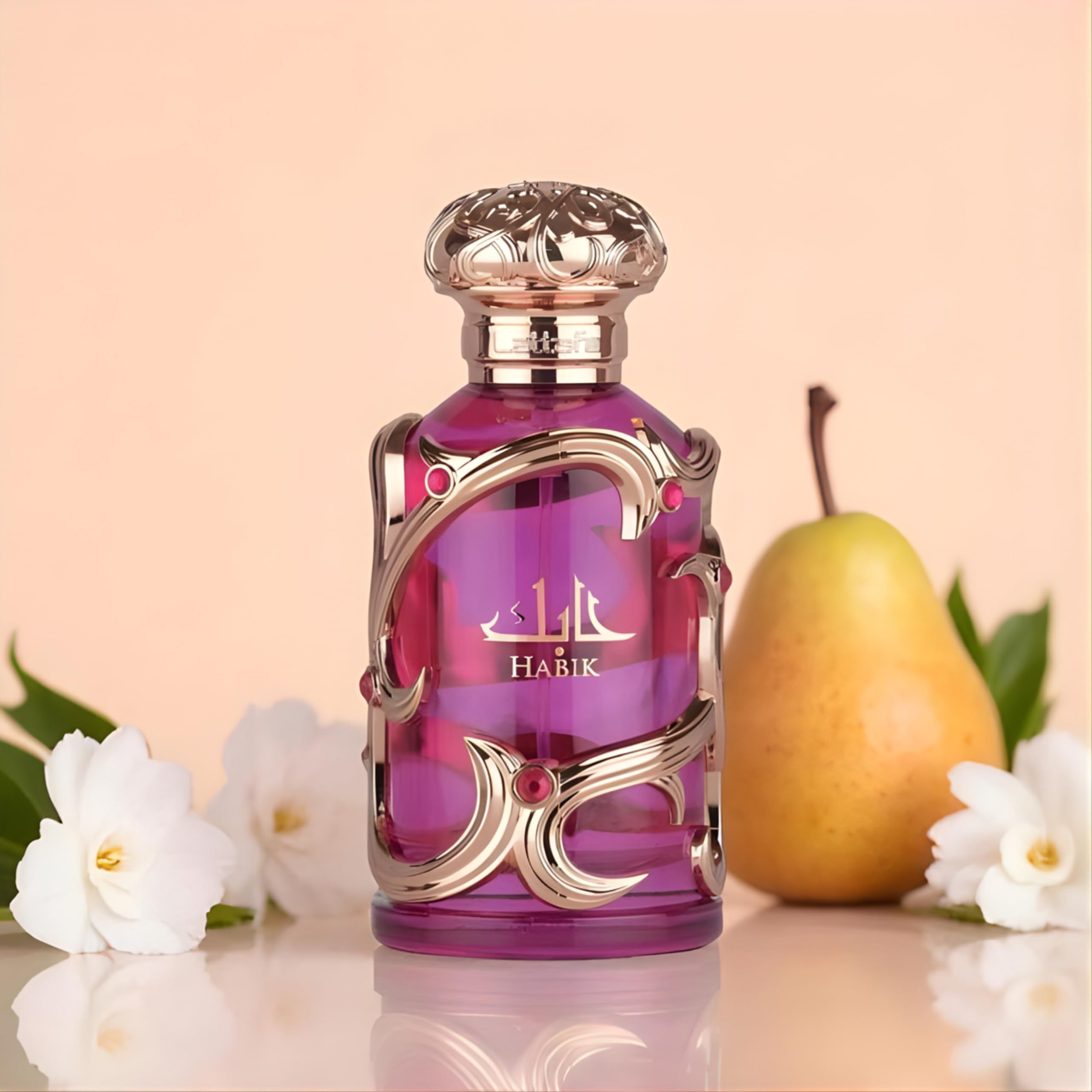 Applying Lattafa Habik Eau de Parfum on feminine pulse points