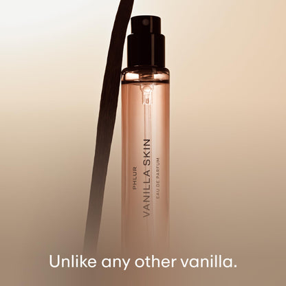 PHLUR Vanilla Skin unisex perfume spray in compact travel packaging