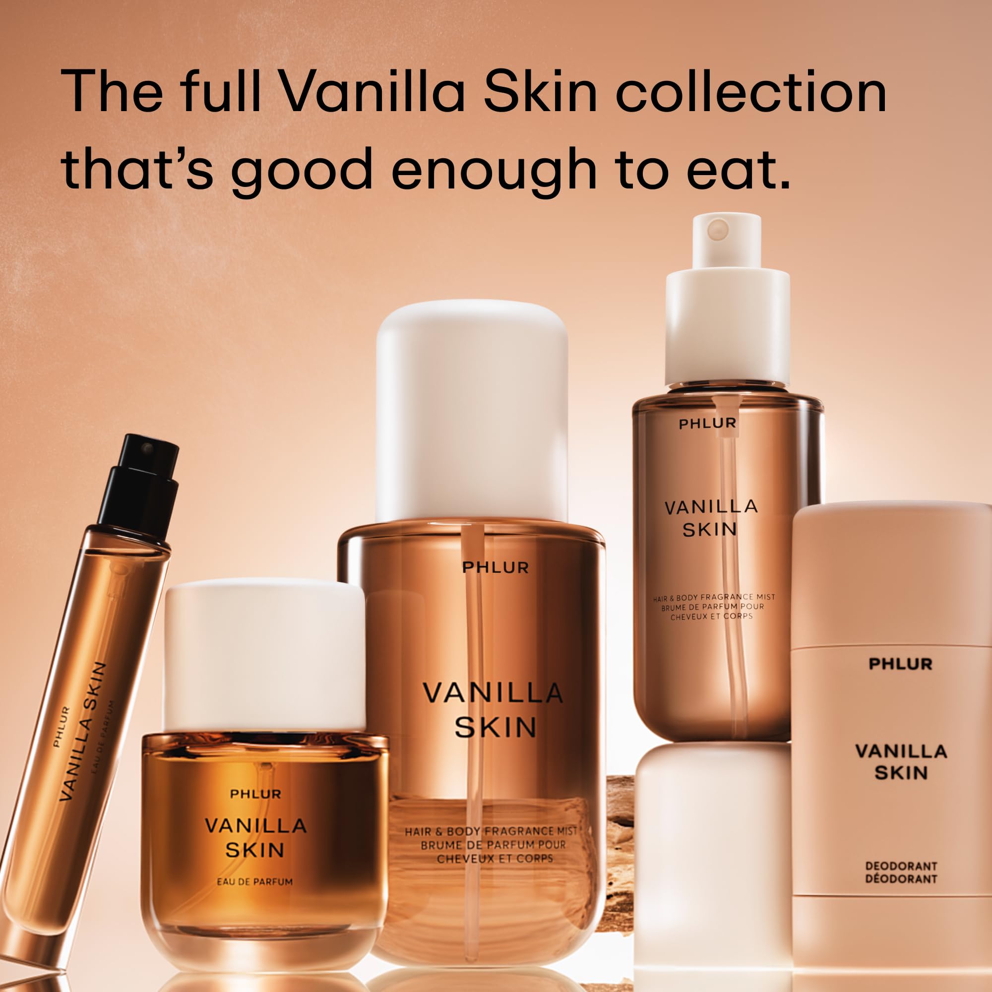 PHLUR Vanilla Skin Eau de Parfum showing cap and travel size details