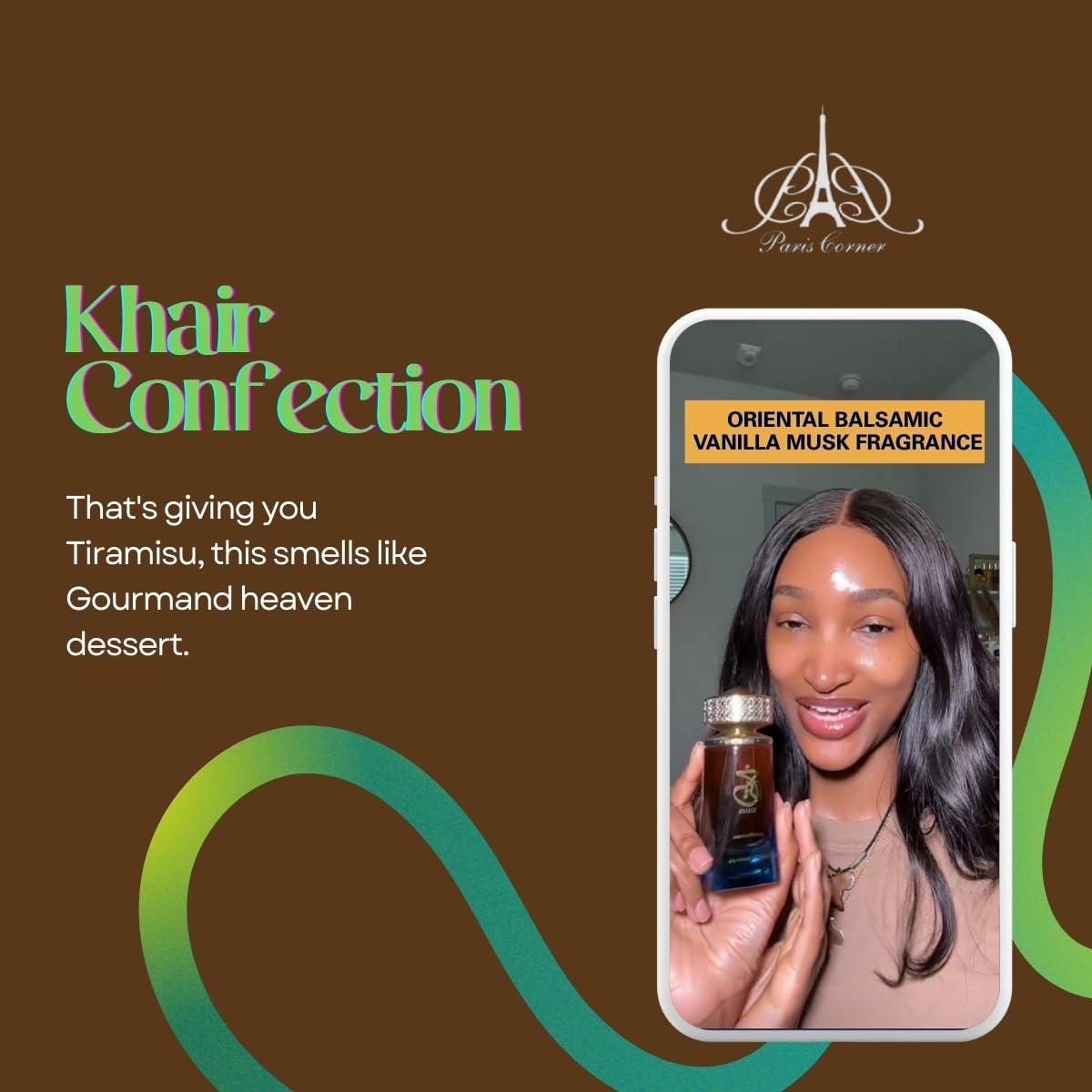 Paris Corner Khair Confection unisex luxury perfume spray bottle close up