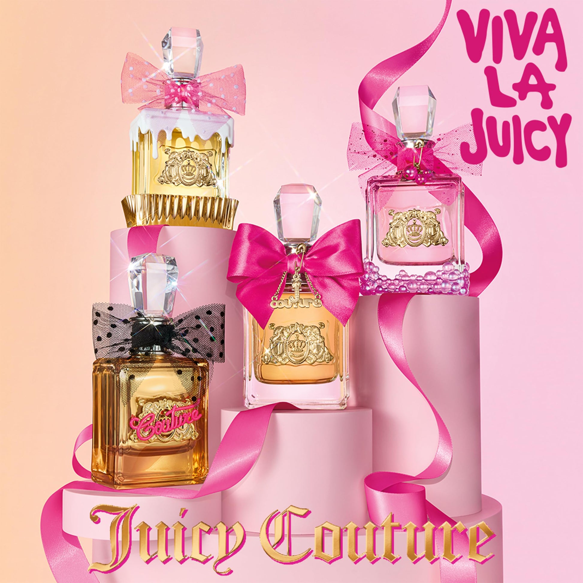 Juicy Couture Viva La Juicy floral and caramel ingredients visual concept