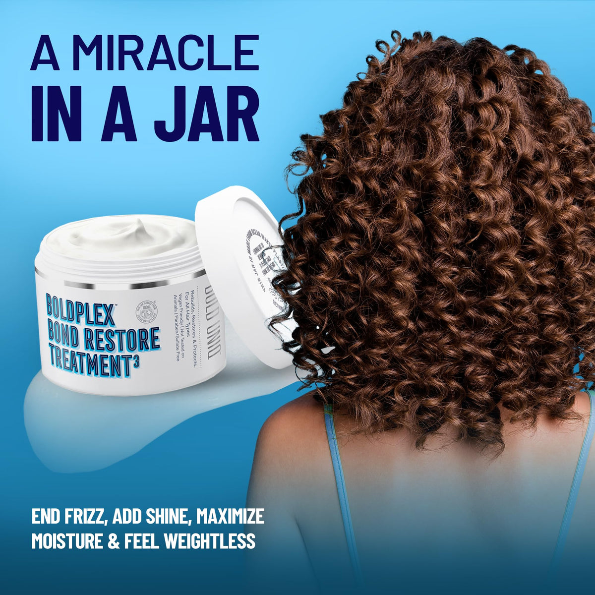 Bold Uniq Boldplex hair treatment applied on hair strands