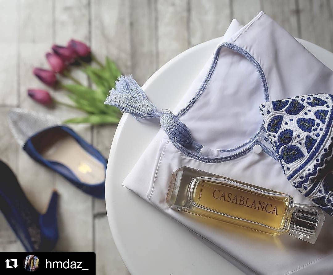 Luxury products from Dubai Swiss Arabian Casablanca presentation box and full bottle view