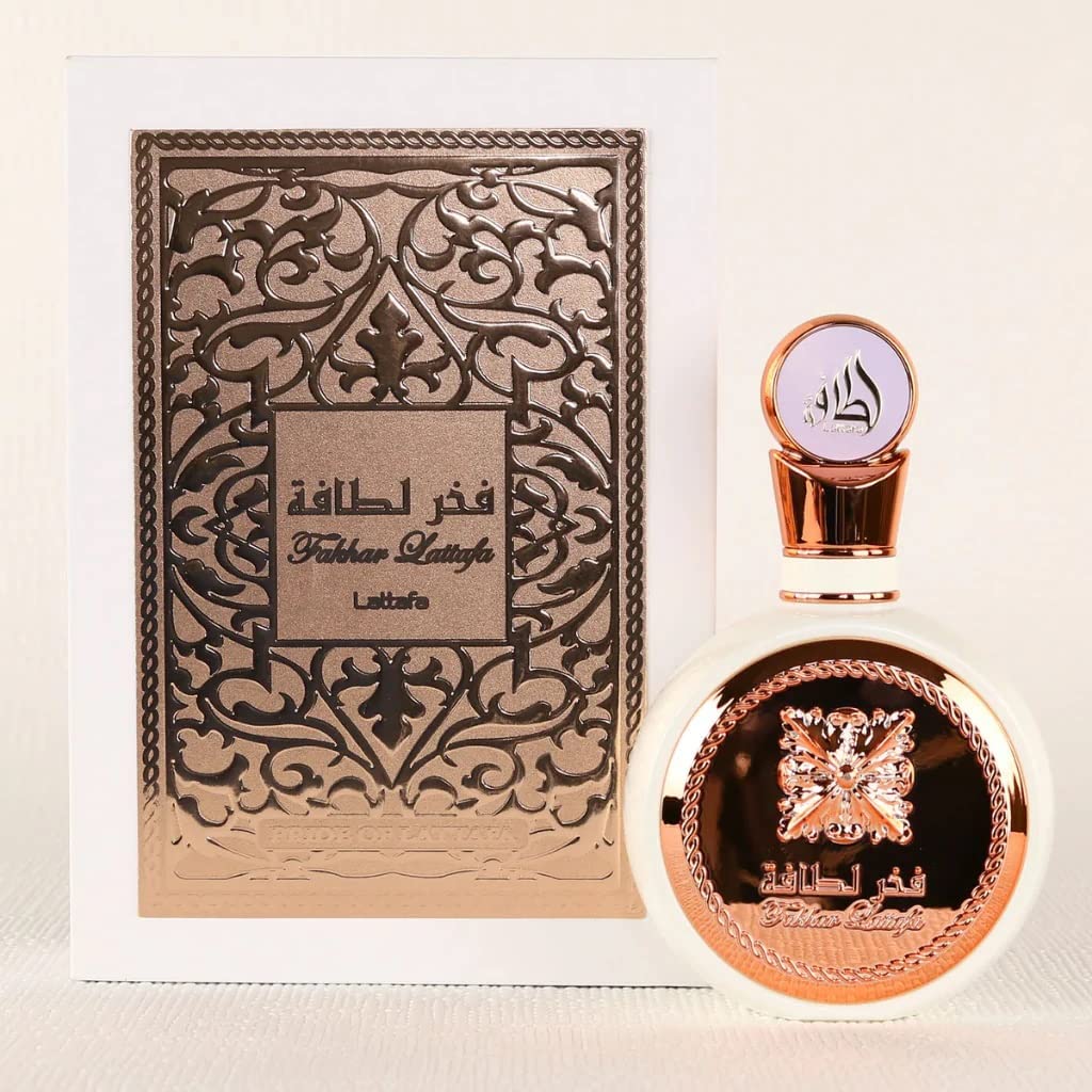 Luxury Arabic perfume Lattafa Fakhar for Women 100ml packaging box and bottle