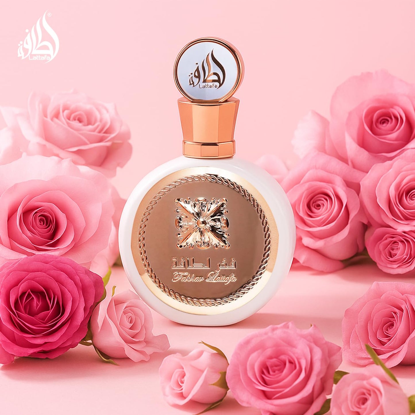 Lattafa Fakhar Eau De Parfum for Women premium international fragrance bottle close up