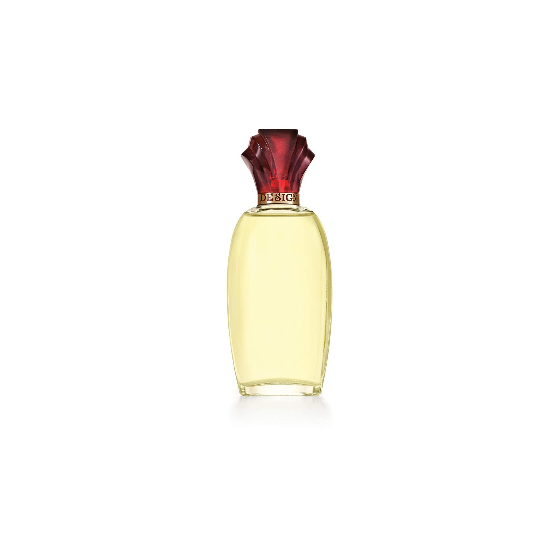 Authentic Paul Sebastian Design perfume 3.4 Ounce bottle showcasing clear liquid and red topper