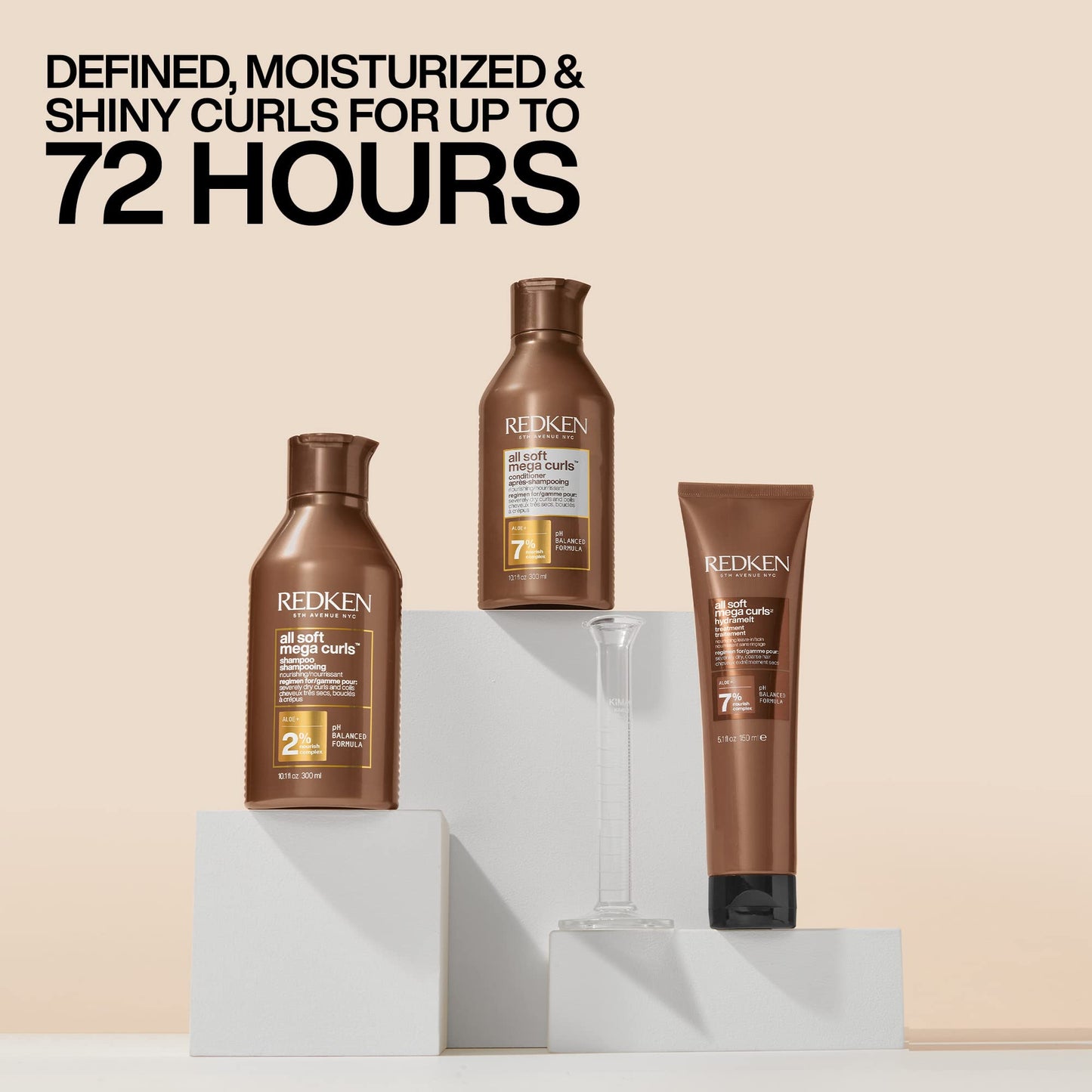 Redken imported leave in hair treatment bottle unboxed on a styling table representing professional salon haircare.