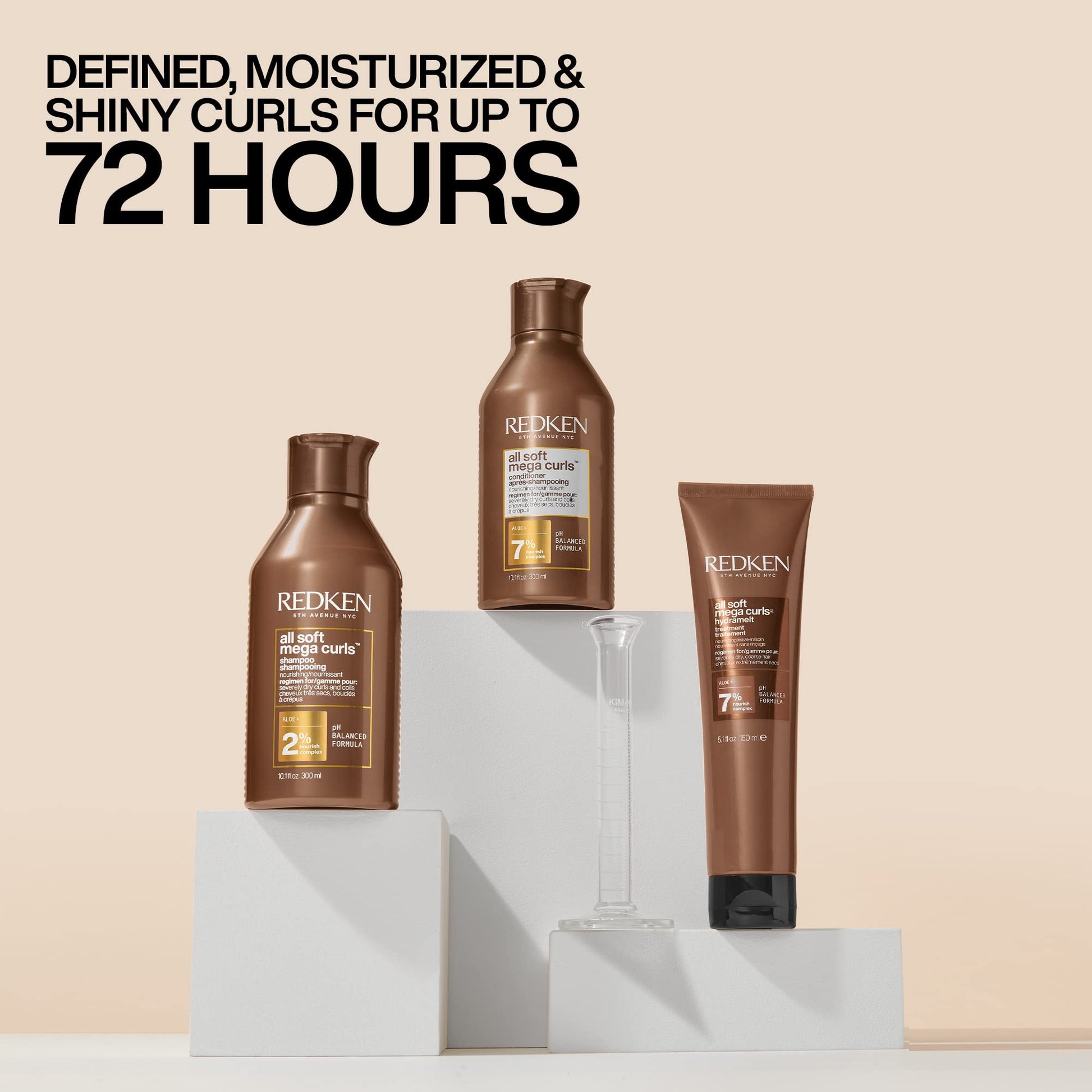 Redken imported leave in hair treatment bottle unboxed on a styling table representing professional salon haircare.