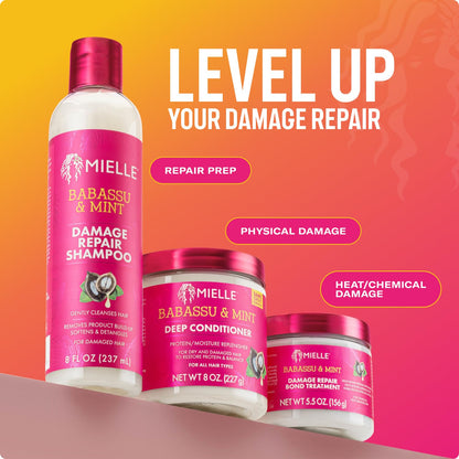 Top angle view of Mielle Organics 8 fluid ounce deep hair conditioning treatment lid