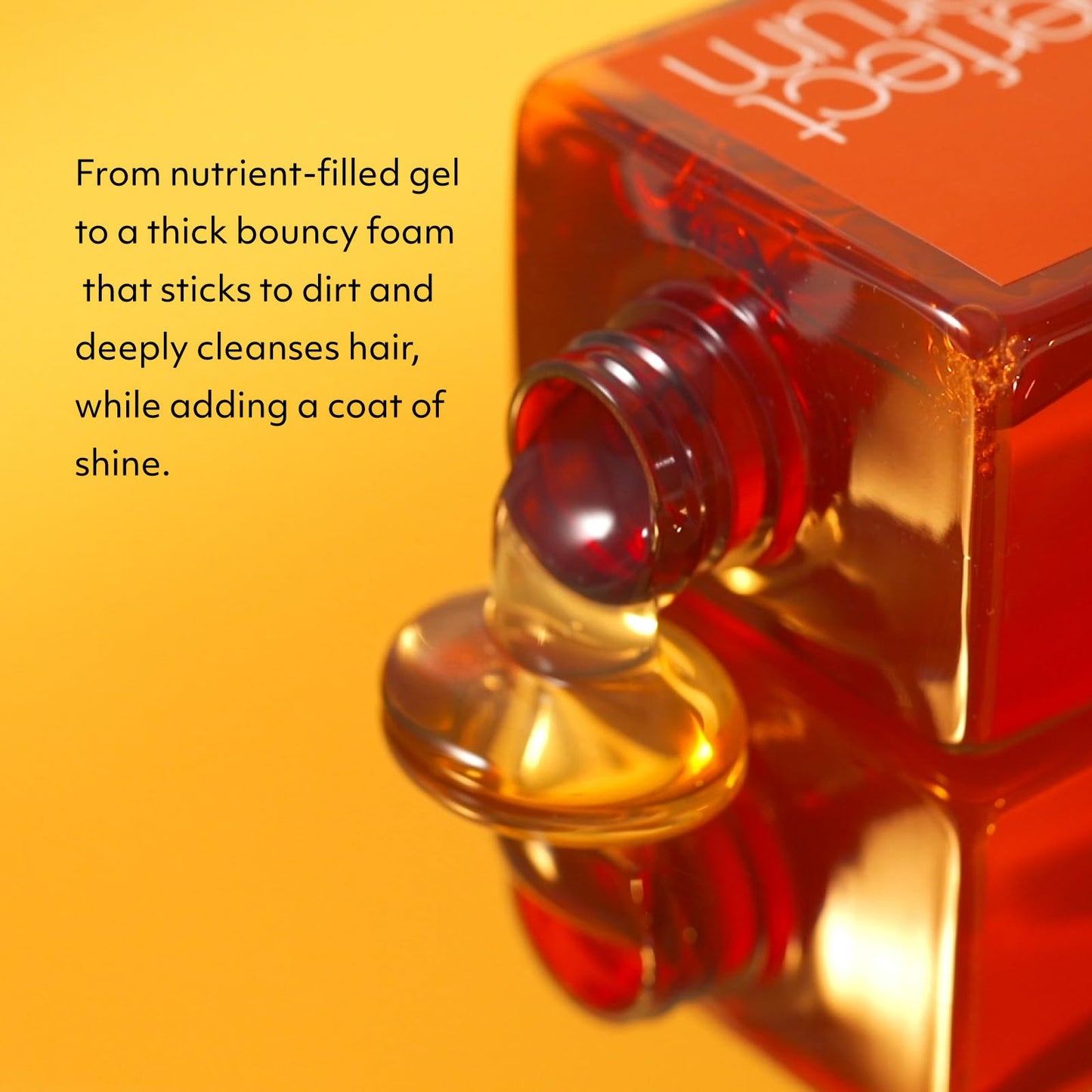 Close-up of the pump dispenser on the Mise En Scene Korean hair care shampoo bottle.