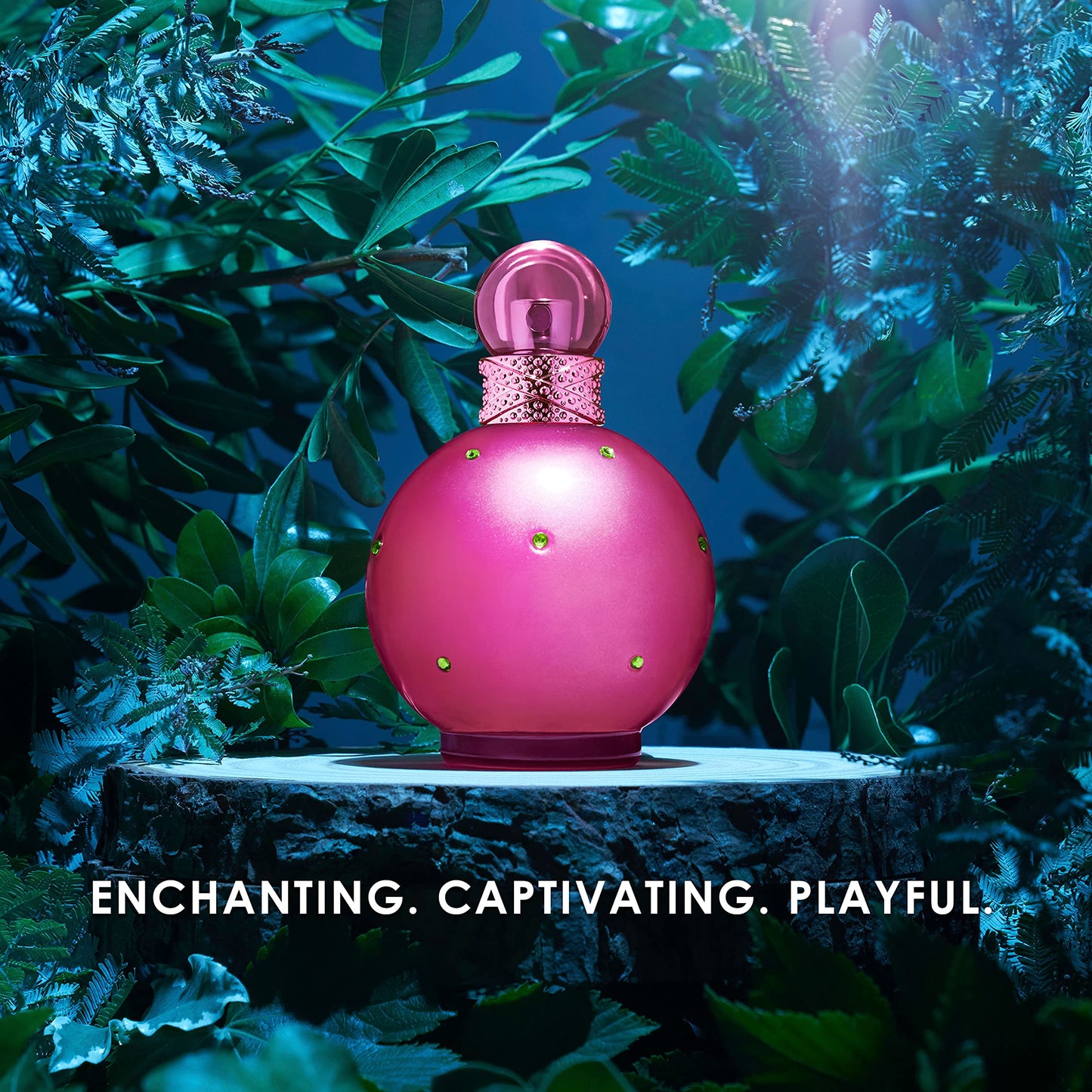 Britney Spears Fantasy luxury fragrance spray bottle with its protective cap off