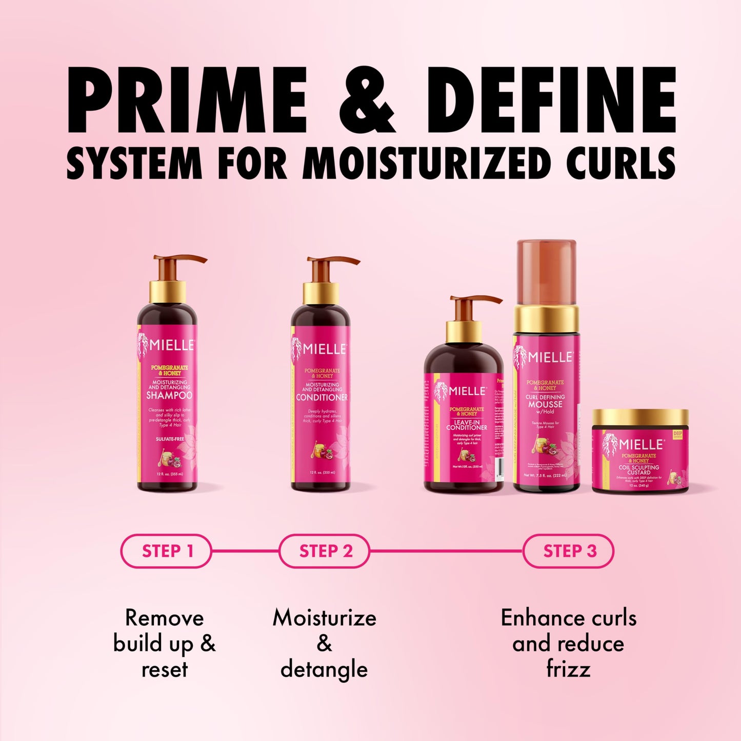 Mielle Organics Type Four hair detangling conditioner bottle showing product details and ingredients.