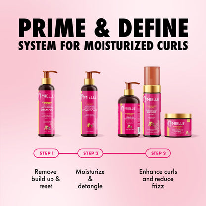 Mielle Organics Type Four hair detangling conditioner bottle showing product details and ingredients.